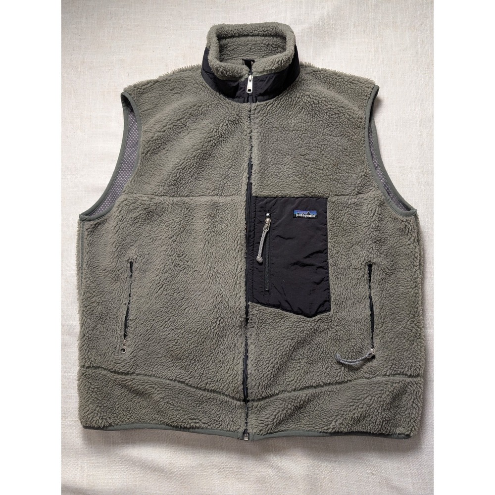 Vintage Patagonia Retro-X Deep Pile Fleece Shepra Vest Full Zip Olive  XXL 90s